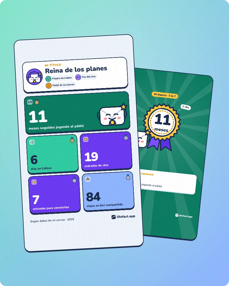 El tablero y las Stories de Lucía: el título “Reina de los planes” y las tarjetas de datos